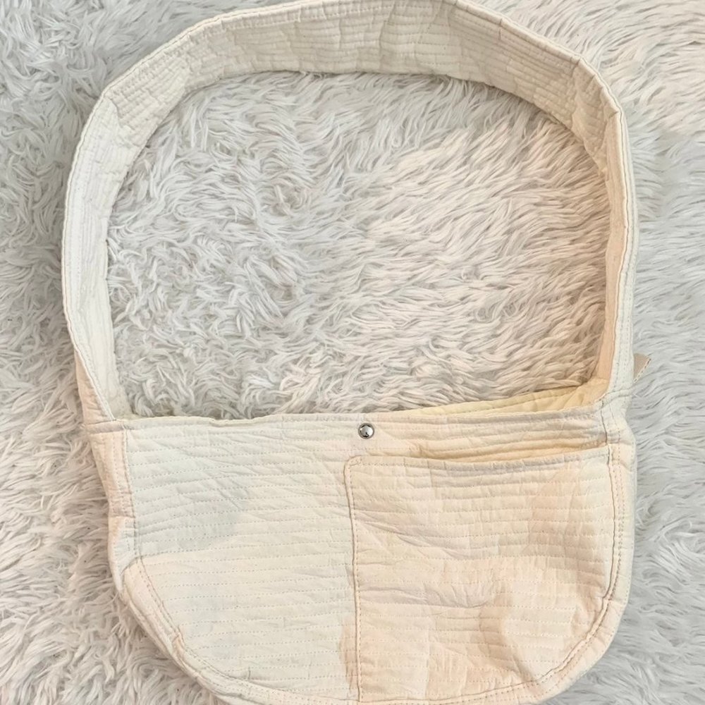 Small Dog/Cat White Travel Canvas Sling Carrier